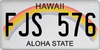 HI license plate FJS576