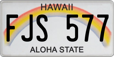 HI license plate FJS577