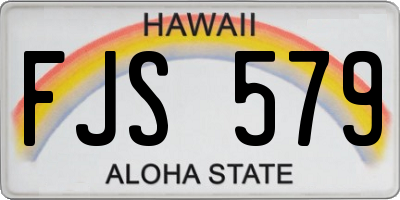 HI license plate FJS579