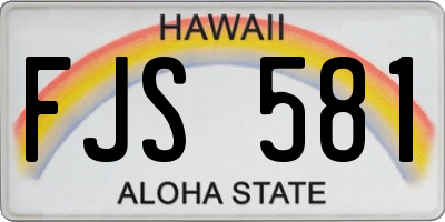 HI license plate FJS581