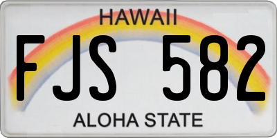 HI license plate FJS582