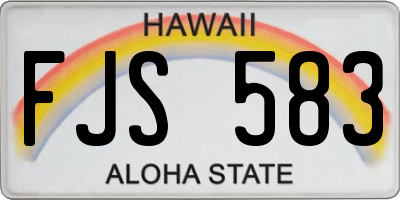 HI license plate FJS583