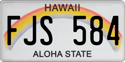 HI license plate FJS584