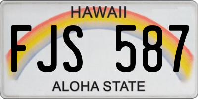 HI license plate FJS587