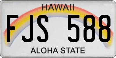 HI license plate FJS588