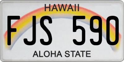 HI license plate FJS590