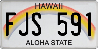 HI license plate FJS591