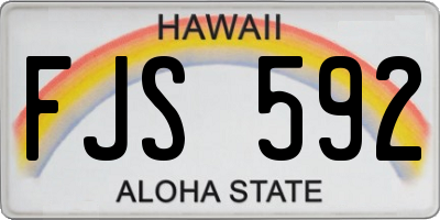 HI license plate FJS592