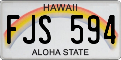 HI license plate FJS594