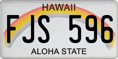 HI license plate FJS596