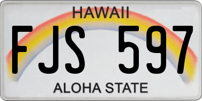 HI license plate FJS597