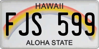 HI license plate FJS599