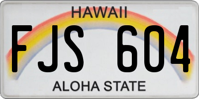 HI license plate FJS604