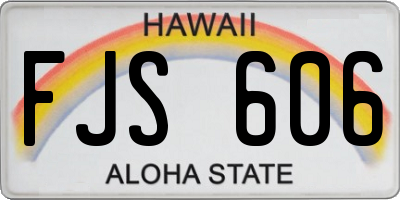 HI license plate FJS606