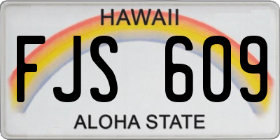 HI license plate FJS609