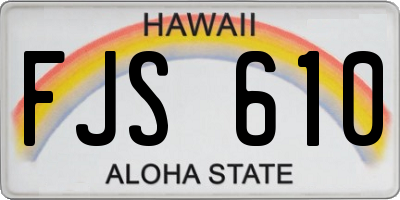 HI license plate FJS610