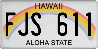 HI license plate FJS611