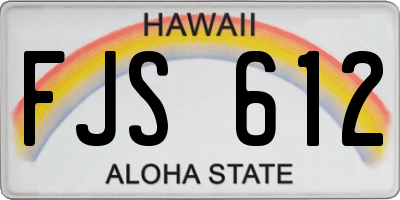HI license plate FJS612