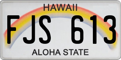 HI license plate FJS613
