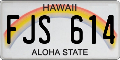 HI license plate FJS614