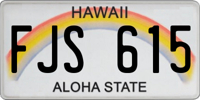 HI license plate FJS615