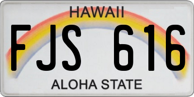 HI license plate FJS616
