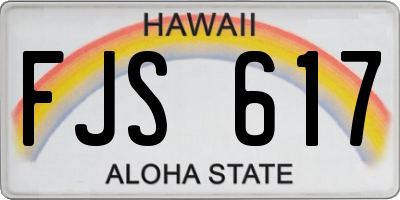 HI license plate FJS617