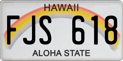 HI license plate FJS618
