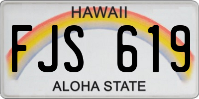HI license plate FJS619