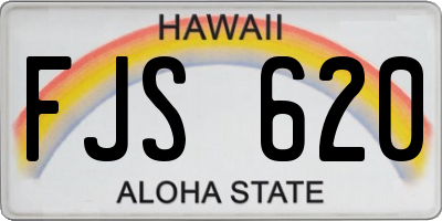 HI license plate FJS620