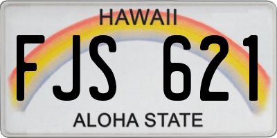HI license plate FJS621