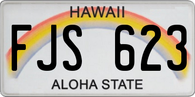 HI license plate FJS623