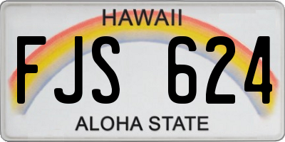 HI license plate FJS624