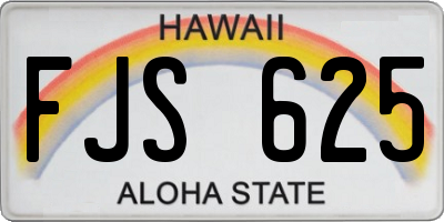 HI license plate FJS625