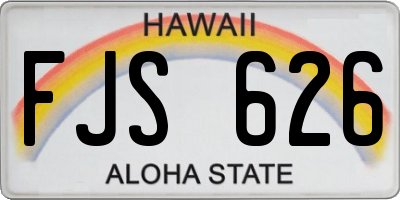 HI license plate FJS626