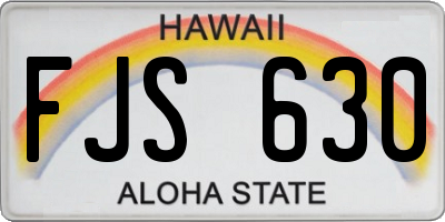 HI license plate FJS630