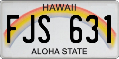 HI license plate FJS631