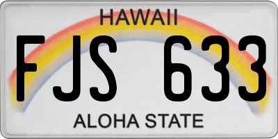 HI license plate FJS633