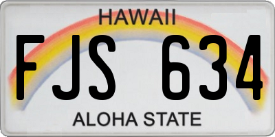 HI license plate FJS634