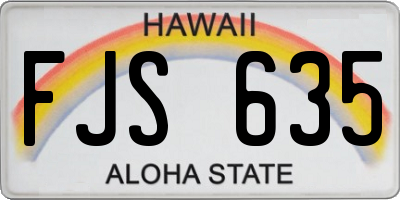 HI license plate FJS635