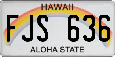HI license plate FJS636