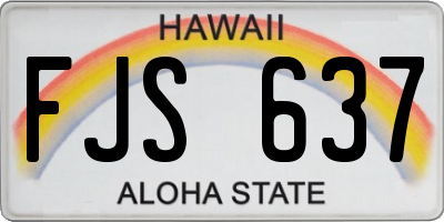 HI license plate FJS637