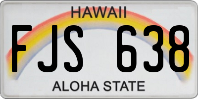 HI license plate FJS638