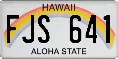 HI license plate FJS641