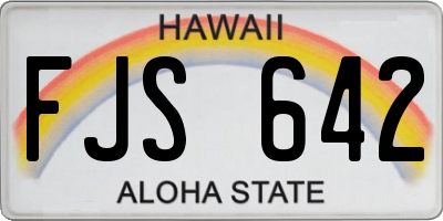 HI license plate FJS642