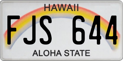 HI license plate FJS644