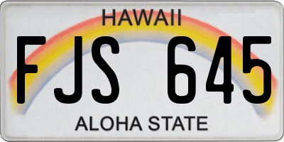 HI license plate FJS645