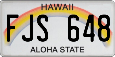 HI license plate FJS648