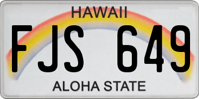 HI license plate FJS649