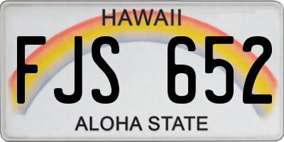 HI license plate FJS652
